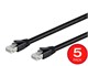 View product image Cat8 24AWG S/FTP Ethernet Network Cable, 2GHz, 40G, 7m, Black, 5 pack - image 2 of 4