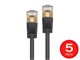 View product image SlimRun Cat6A Ethernet Patch Cable - Snagless RJ45, Stranded, S/STP, Pure Bare Copper Wire, 36AWG, 0.5m, Black, 5 pack - image 2 of 4