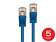 View product image SlimRun Cat6A Ethernet Patch Cable - Snagless RJ45, Stranded, S/STP, Pure Bare Copper Wire, 36AWG, 7m, Blue, 5 pack - image 2 of 4