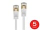 View product image SlimRun Cat6A Ethernet Patch Cable - Snagless RJ45, Stranded, S/STP, Pure Bare Copper Wire, 36AWG, 7m, White, 5 pack - image 2 of 4