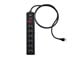 View product image Monoprice Heavy Duty 6 Outlet Metal Surge Protector Power Strip, 540 Joules, with 6ft Cord, Black - image 3 of 6