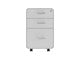 View product image Workstream by Monoprice Rolling Round Corner 3-Drawer File Cabinet, White - image 5 of 6
