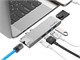 View product image PureFix USB C Hub, 7-in-2 Dual Type-C Adapter for MacBook Pro  13&#34; 15&#34; Gigabit Ethernet, Power Delivery, Thunderbolt 3, 4K HDMI, MicroSD/SD Card Reader (Silver) - image 1 of 6