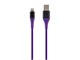 View product image Monoprice Premium Ultra Durable Nylon Braided Apple MFi Certified Kevlar-Reinforced Lightning to USB Type-A Charging Cable - 1.5ft, Purple - image 1 of 6