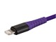 View product image Monoprice Premium Ultra Durable Nylon Braided Apple MFi Certified Kevlar-Reinforced Lightning to USB Type-A Charging Cable - 1.5ft, Purple - image 3 of 6