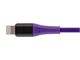 View product image Monoprice Premium Ultra Durable Nylon Braided Apple MFi Certified Kevlar-Reinforced Lightning to USB Type-A Charging Cable - 1.5ft, Purple - image 5 of 6