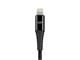 View product image Monoprice Premium Ultra Durable Nylon Braided Apple MFi Certified Lightning to USB-C Charging Cable - 3ft, Black - image 5 of 6