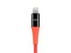View product image Monoprice Premium Ultra Durable Nylon Braided Apple MFi Certified Lightning to USB-C Charging Cable - 6ft, Red - image 5 of 6