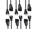 View product image Monoprice Extension Cord - NEMA 5-15P to NEMA 5-15R, 16AWG, 13A/1625W, 3-Prong, Black, 1ft, 6-Pack - image 1 of 6