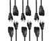View product image Monoprice Extension Cord - NEMA 5-15P to NEMA 5-15R, 16AWG, 13A, 3-Prong, Black, 6ft, 6-Pack - image 1 of 6