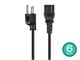 View product image Monoprice Power Cord - NEMA 5-15P to IEC 60320 C13, 18AWG, 10A/1250W, 125V, 3-Prong, Black, 6ft, 6-Pack - image 2 of 6