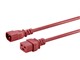 View product image Monoprice Power Cord - IEC 60320 C14 to IEC 60320 C19, 14AWG, 15A/1875W, SJT, 100-250V, Red, 4ft - image 2 of 6