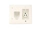 View product image Monoprice Recessed Low Voltage Cable Wall Plate with Recessed Power - White - image 1 of 2