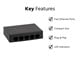 View product image Monoprice 5-Port 10/100Mbps Fast Ethernet Unmanaged Switch - image 2 of 6