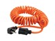 View product image Coiled Power Tool Extension Cord, 16AWG, 13A, SJT, Orange, Expands from 3ft to 10ft - image 1 of 3