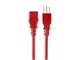 View product image Monoprice Power Cord - NEMA 5-15P to IEC 60320 C13, 14AWG, 15A/1875W, 3-Prong, Red, 1ft - image 1 of 6