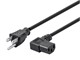 View product image Monoprice Right Angle Power Cord - NEMA 5-15P to Right Angle IEC 60320 C13, 18AWG, 10A/1250W, SVT, 125V, Black, 2ft - image 4 of 6