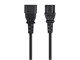 View product image Monoprice Extension Cord - IEC 60320 C14 to IEC 60320 C13, 16AWG, 13A/1625W, 125V, 3-Prong, SJT, Black, 1ft - image 2 of 6