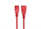 View product image Monoprice Extension Cord - IEC 60320 C14 to IEC 60320 C13, 16AWG, 13A/1625W, 125V, 3-Prong, SJT, Red, 1ft - image 1 of 6