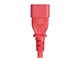 View product image Monoprice Extension Cord - IEC 60320 C14 to IEC 60320 C13, 16AWG, 13A/1625W, 125V, 3-Prong, SJT, Red, 1ft - image 4 of 6