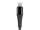View product image Monoprice Premium Ultra Durable Nylon Braided Apple MFi Certified Kevlar-Reinforced Lightning to USB Type-A Charging Cable, 3-Pack - 3ft, Black - image 5 of 6