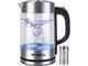View product image MOSFiATA Electric Kettle, 2L Large Capacity Stainless Steel Filter, 1500W Fast Boil Glass Tea Kettle with LED Light  - image 1 of 5