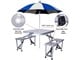 View product image Folding Camping Table Chair Set, Aluminum Suitcase Portable Camping Picnic Table with 4 Seats,Umbrella Hole for Party, BBQ, Beach(Silver) - image 2 of 5