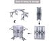 View product image Folding Camping Table Chair Set, Aluminum Suitcase Portable Camping Picnic Table with 4 Seats,Umbrella Hole for Party, BBQ, Beach(Silver) - image 4 of 5