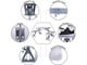 View product image Folding Camping Table Chair Set, Aluminum Suitcase Portable Camping Picnic Table with 4 Seats,Umbrella Hole for Party, BBQ, Beach(Silver) - image 5 of 5