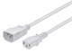 View product image Monoprice Extension Cord - IEC 60320 C14 to IEC 60320 C13, 18AWG, 10A, 3-Prong, SJT, White, 2ft - image 1 of 6