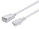 View product image Monoprice Extension Cord - IEC 60320 C14 to IEC 60320 C13, 18AWG, 10A, 3-Prong, SJT, White, 3ft - image 1 of 6