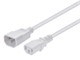 View product image Monoprice Extension Cord - IEC 60320 C14 to IEC 60320 C13, 14AWG, 15A, SJT, 100-250V, White, 2ft - image 1 of 6
