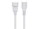 View product image Monoprice Extension Cord - IEC 60320 C14 to IEC 60320 C13, 14AWG, 15A, SJT, 100-250V, White, 2ft - image 2 of 6