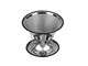 View product image Pour Over Coffee Dripper Slow Drip 304 Stainless Steel Coffee Filter Reusable Metal Cone Paperless Single Cup 1-2 Cup Coffee Maker with Non-slip Cup Stand  - image 1 of 6