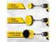 View product image 4 Piece Drill Brush Cleaning Attachments Set, All Purpose Clean Power Scrubber Brush, with Extend Long Attachment for Grout, Tiles, Sinks, Bathtub, Bathroom, Kitchen, Tub, Car  - image 2 of 6