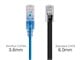 View product image Monoprice Cat6A 6in Blue Patch Cable, UTP, 30AWG, 10G, Pure Bare Copper, Snagless RJ45, SlimRun Series Ethernet Cable - image 3 of 4