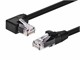 View product image Monoprice Cat6A 3ft Black Left Angel to Straight Patch Cable, UTP, 24AWG, 10G, CM Pure Bare Copper, Snagless RJ45, SlimRun Series Ethernet Cable Black - image 1 of 5