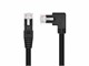 View product image Monoprice Cat6A 3ft Black Left Angel to Straight Patch Cable, UTP, 24AWG, 10G, CM Pure Bare Copper, Snagless RJ45, SlimRun Series Ethernet Cable Black - image 2 of 5