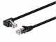 View product image Monoprice Cat6A 3ft Black Left Angel to Straight Patch Cable, UTP, 24AWG, 10G, CM Pure Bare Copper, Snagless RJ45, SlimRun Series Ethernet Cable Black - image 4 of 5