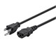 View product image Monoprice Power Cord - NEMA 5-15P to IEC 60320 C13, 16AWG, 13A/1625W, 3-Prong, Black, 1ft - image 1 of 6