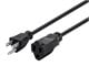 View product image Monoprice Extension Cord - NEMA 5-15P to NEMA 5-15R, 16AWG, 13A/1625W, 3-Prong, Black, 1ft - image 1 of 6