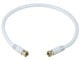 View product image Monoprice 1.5ft RG6 (18AWG) 75Ohm, Quad Shield, CL2 Coaxial Cable with F Type Connector - White - image 1 of 2