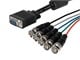 View product image Monoprice VGA HD-15 to 5 BNC RGB Video Cable for HDTV Monitor cable - 6FT (Black) - image 1 of 4