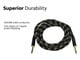 View product image Monoprice 6ft Cloth Series 1/4 inch TS Male 20AWG Guitar and Instrument Cable - Black & Gold - image 3 of 3