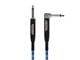 View product image Monoprice Cloth Series 1/4-inch TS Guitar/Instrument Cable with One Right Angle Connector, 10ft Blue - image 2 of 6