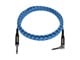 View product image Monoprice Cloth Series 1/4-inch TS Guitar/Instrument Cable with One Right Angle Connector, 10ft Blue - image 3 of 5