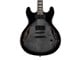 View product image Indio by Monoprice Boardwalk Flamed Maple Semi Hollow Body Electric Guitar with Gig Bag, Charcoal - image 2 of 6
