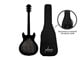 View product image Indio by Monoprice Boardwalk Flamed Maple Semi Hollow Body Electric Guitar with Gig Bag, Charcoal - image 6 of 6