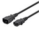 View product image Monoprice Extension Cord - IEC 60320 C14 to IEC 60320 C13, 18AWG, 10A/1250W, 3-Prong, SVT, Black, 3ft - image 1 of 6