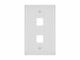 View product image Monoprice 1-Gang Wall Plate for Keystone, 2-Port, White,  4.5&#34;x2.75&#34;x0.2&#34;, w/Screws (White Coated Screw Head) - image 1 of 3